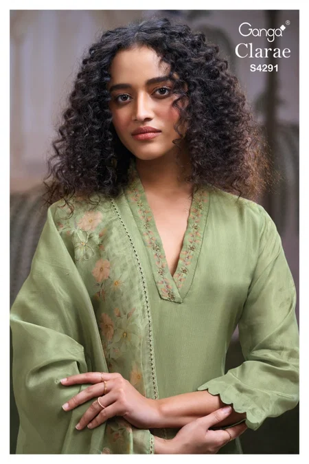 Clarae 4291 By Ganga Bemberg Silk Designer Suits
